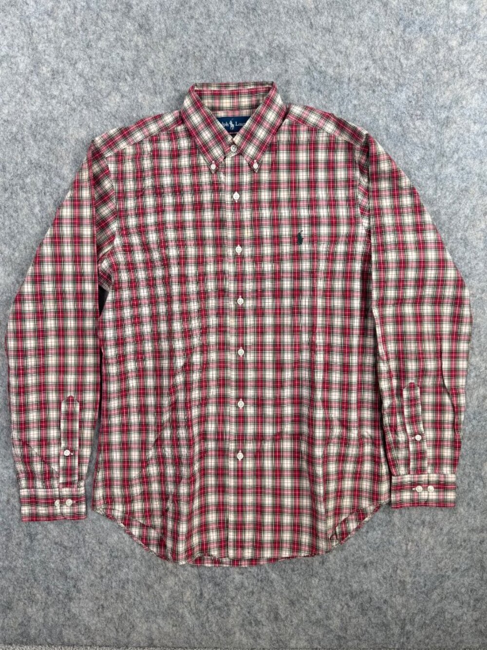 Polo Ralph Lauren Mens Classic Fit Shirt Red Plaid Button Down Long Sleeve Sz M